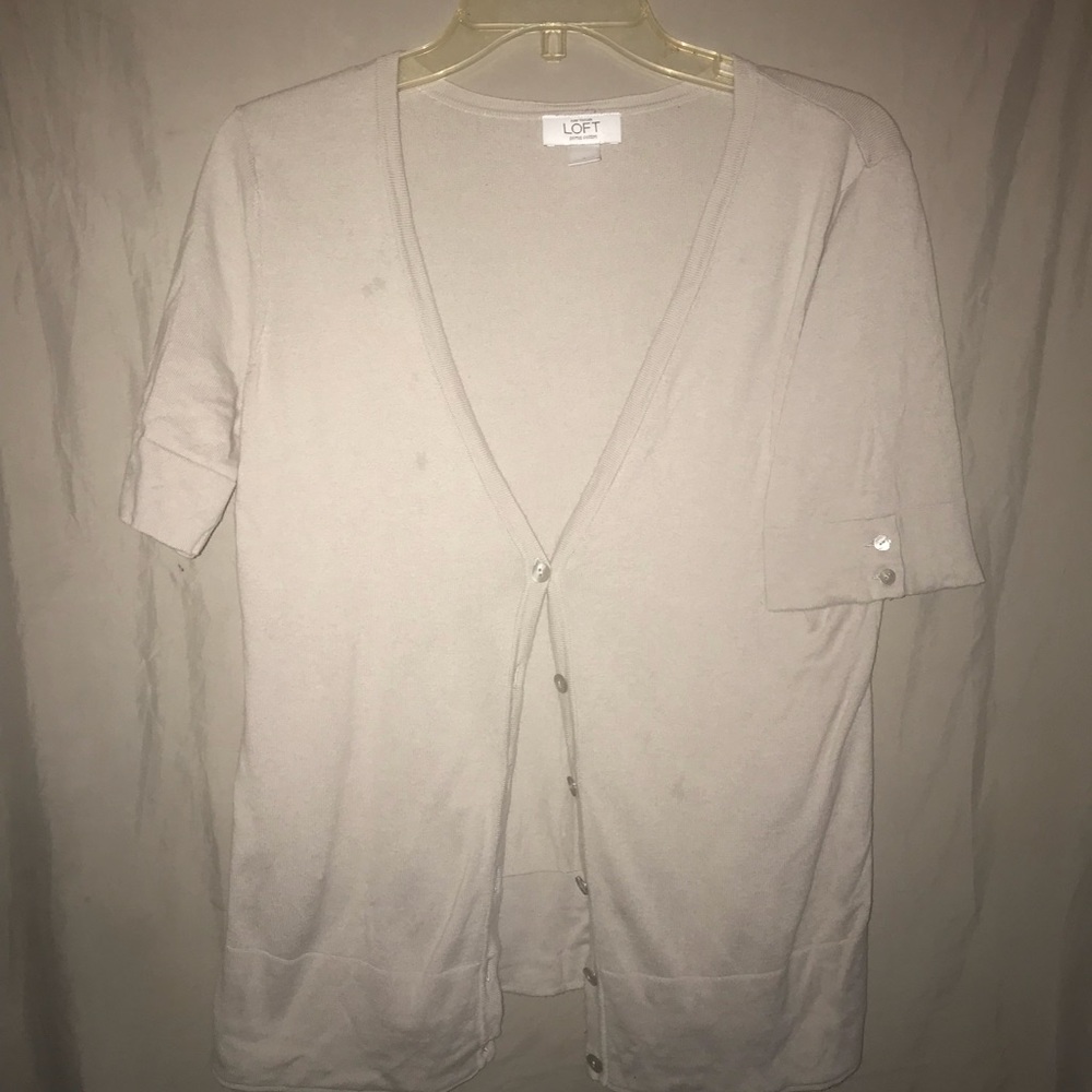Ann Taylor LOFT Short Sleeve Pima Cotton Cardigan